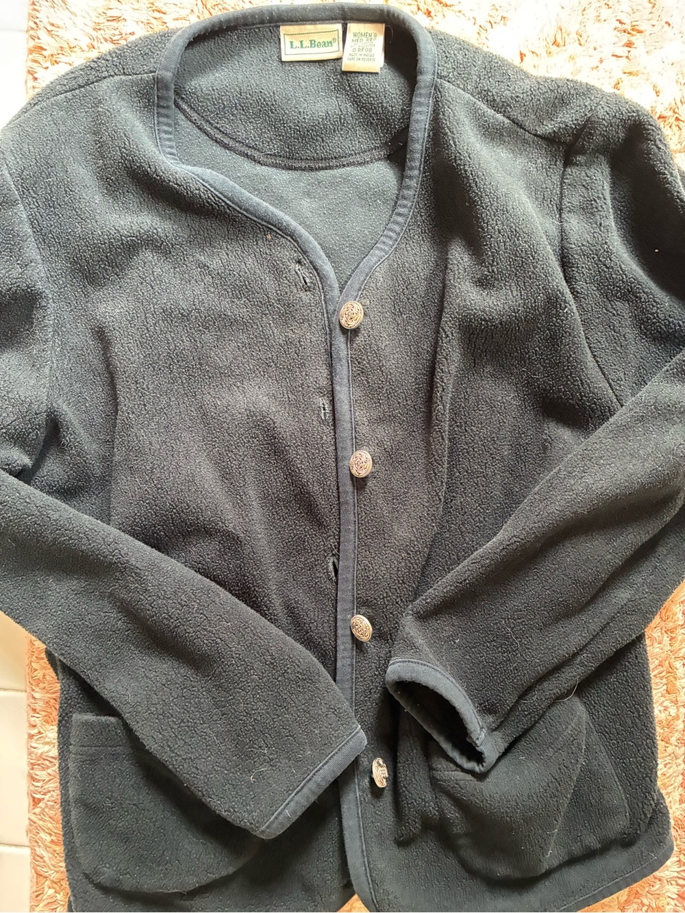 L.L. Bean Black Fleece Cardigan. Vintage? M